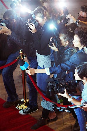 paparazzi - Paparazzi photographers and reporters at red carpet event Stock Photo - Premium Royalty-Free, Code: 6113-08088253