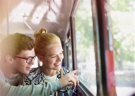 Couple drawing on bus window Stock Photo - Premium Royalty-Free, Code: 6113-08321214