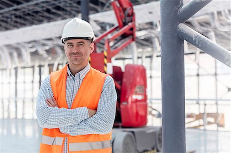 simsearch:6113-08722278,k - Portrait confident foreman at construction site Stock Photo - Premium Royalty-Free, Code: 6113-08943902