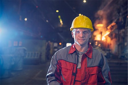 foundry worker - Portrait confident steelworker in steel mill Stock Photo - Premium Royalty-Free, Code: 6113-09059035