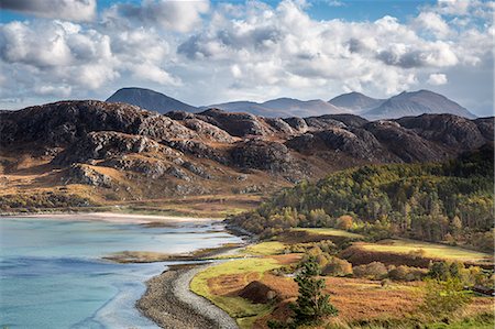 Craggy mountain landscape, Laide, Wester Ross, Scotland Stock Photo - Premium Royalty-Free, Code: 6113-09157768