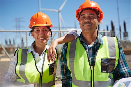 simsearch:6113-07160283,k - Portrait confident, smiling engineers at power plant Stock Photo - Premium Royalty-Free, Code: 6113-09157825