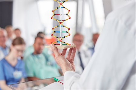 double helix - Scientist holding helix model in conference Stock Photo - Premium Royalty-Free, Code: 6113-09111918