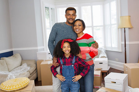 simsearch:6113-06498556,k - Portrait happy family moving house Stock Photo - Premium Royalty-Free, Code: 6113-09241316