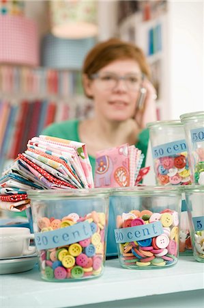 self-employed - Female Shop Owner Using Mobile Phone, Munich, Bavaria, Germany, Europe Stock Photo - Premium Royalty-Free, Code: 6115-06778837