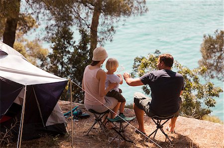 pine forest tent - Croatia, Dalmatia, Family Holidays on camping site Stock Photo - Premium Royalty-Free, Code: 6115-06732830