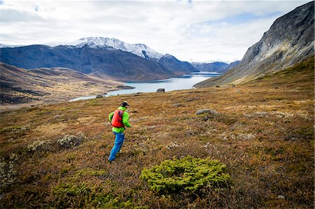 simsearch:6115-07109745,k - Man speed hiking in rocky landscape, Norway, Europe Stock Photo - Premium Royalty-Free, Code: 6115-07109769