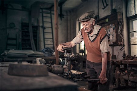 elderly portrait - Senior carpenter in his workshop, Karanac, Baranja, Croatia Stock Photo - Premium Royalty-Free, Code: 6115-08066427