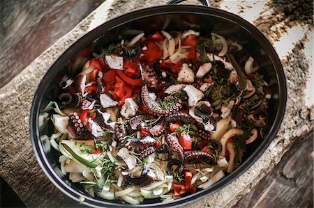 simsearch:6118-07808971,k - Octopus salad in a bowl Stock Photo - Premium Royalty-Free, Code: 6115-08066579