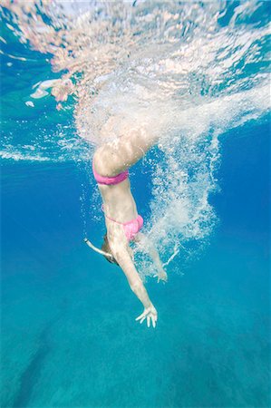 Woman Diving Into Water, Adriatic Sea, Dalmatia, Croatia Stock Photo - Premium Royalty-Free, Code: 6115-08066666