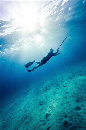 free diving - Man with Harpoon, Adriatic Sea, Dalmatia, Croatia Stock Photo - Premium Royalty-Free, Code: 6115-08066689