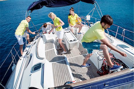 simsearch:6115-07539685,k - Group of friends together on sailboat, Adriatic Sea Stock Photo - Premium Royalty-Free, Code: 6115-08239745