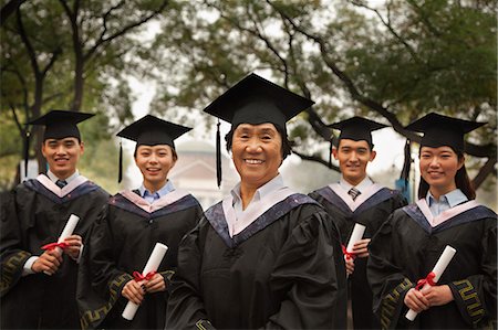 portrait ethnic asia - Professor and Graduates Stock Photo - Premium Royalty-Free, Code: 6116-06939216