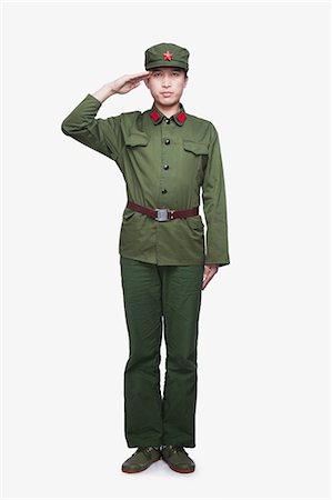 stars on white background - Soldier Giving Salute Foto de stock - Sin royalties Premium, Código: 6116-07084982