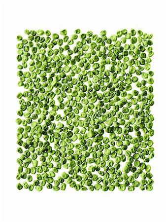 Green legumes or peas arranged in a close pattern on a white background. Stock Photo - Premium Royalty-Free, Code: 6118-07351749