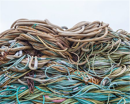 simsearch:6118-08910527,k - Commercial fishing nets at Fisherman's Terminal, Seattle, USA. Foto de stock - Sin royalties Premium, Código: 6118-07352684