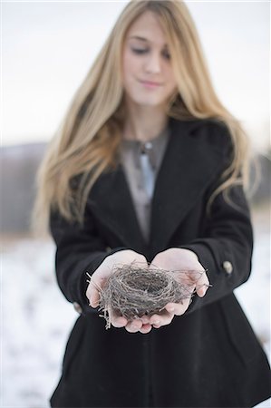 simsearch:6118-07354445,k - Woman Holding Bird's Nest Stock Photo - Premium Royalty-Free, Code: 6118-07354080