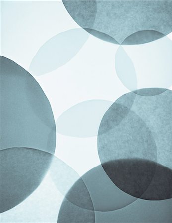 patterns - Overlapping circular shapes in various shades of blue. Foto de stock - Sin royalties Premium, Código: 6118-07440721