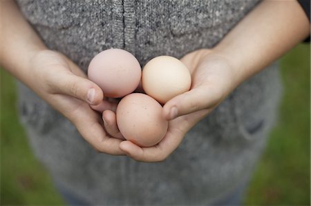 simsearch:6118-07353446,k - A person holding a clutch of fresh organic hen's eggs. Stock Photo - Premium Royalty-Free, Code: 6118-07439809