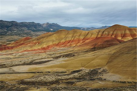 simsearch:6118-07353866,k - Painted Hills, the vivid coloured rocks of the John Day Fossil Beds National Monument, Oregon Stock Photo - Premium Royalty-Free, Code: 6118-08860597