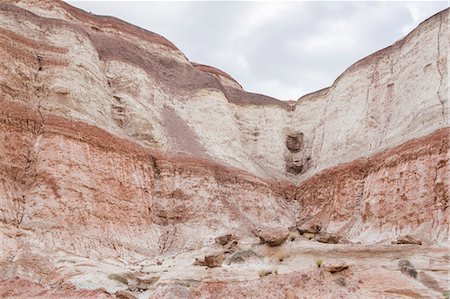 simsearch:6118-07353866,k - The Bentonite Hills in Cathedral Valley, coloured rock strata and formations of the Cainville Wash in Capitol Reef national park in Utah. Stock Photo - Premium Royalty-Free, Code: 6118-08947920