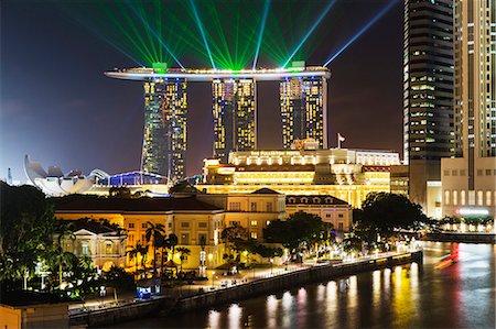 simsearch:6119-07443725,k - Marina Bay Sands Hotel and Fullerton Hotel, Singapore, Southeast Asia, Asia Stock Photo - Premium Royalty-Free, Code: 6119-07443722