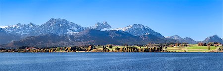 simsearch:6119-07451735,k - Hopfensee Lake in autumn, near Fussen, Allgau, Allgau Alps, Bavaria, Germany, Europe Foto de stock - Sin royalties Premium, Código: 6119-07451744