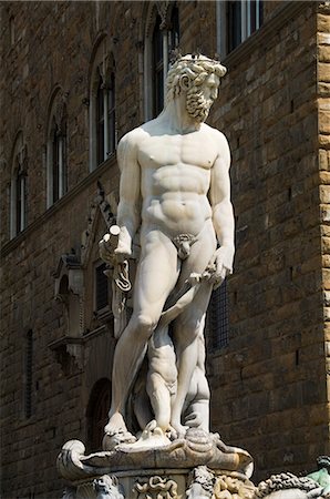 Statue of Neptune, on the Piazza della Signoria, Florence (Firenze), Tuscany, Italy, Europe Stock Photo - Premium Royalty-Free, Code: 6119-07452207