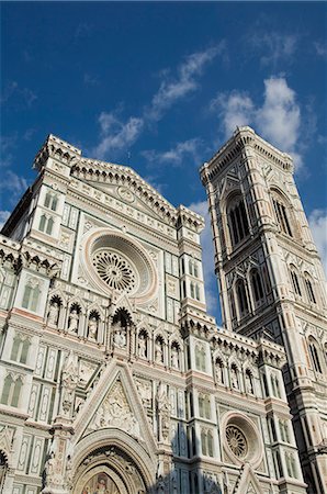 Duomo (Cathedral) and Campanile di Giotto, Florence (Firenze), UNESCO World Heritage Site, Tuscany, Italy, Europe Stock Photo - Premium Royalty-Free, Code: 6119-07452206