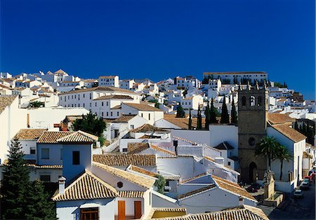 Rooftop View of the Village of Ronda, Malaga, Andalucia, Spain Stock Photo - Premium Royalty-Free, Code: 6119-07452222