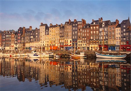 Boats Moored at the Old Dock, Honfleur, Normandy, France Stock Photo - Premium Royalty-Free, Code: 6119-07452231