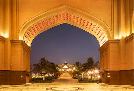 Emirates Palace Hotel entrance, Abu Dhabi, United Arab Emirates, Middle East Stock Photo - Premium Royalty-Free, Code: 6119-07452757