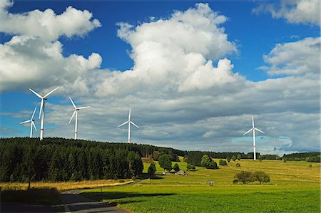 Wind turbines, Westerwald, Rhineland-Palatinate, Germany, Europe Stock Photo - Premium Royalty-Free, Code: 6119-07541522