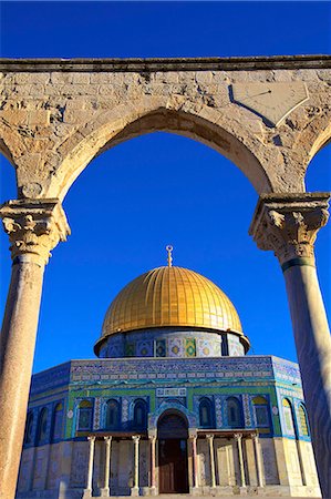 The Dome of the Rock, Temple Mount, UNESCO World Heritage Site, Jerusalem, Israel, Middle East Stock Photo - Premium Royalty-Free, Code: 6119-07744533