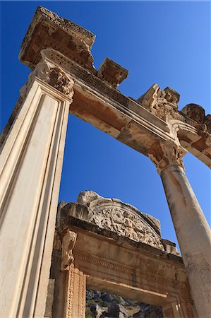 Detail of the Temple of Hadrian, Roman ruins of ancient Ephesus, near Kusadasi, Anatolia, Turkey, Asia Minor, Eurasia Stock Photo - Premium Royalty-Free, Code: 6119-07781087