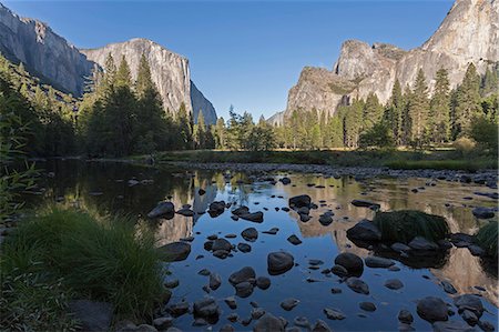 Valley View with El Capitan, Yosemite National Park, UNESCO World Heritage Site, California, United States of America, North America Stock Photo - Premium Royalty-Free, Code: 6119-07781156