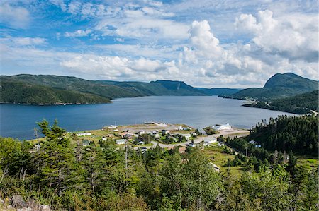 Overlook over Bonne bay on the East arm of the Unesco world heritage sight, Gros Mourne National Park, Newfoundland, Canada Stock Photo - Premium Royalty-Free, Code: 6119-07845705