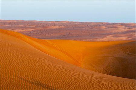 sands and desert and nobody and landscape - Wahiba Sands desert, Oman, Middle East Stock Photo - Premium Royalty-Free, Code: 6119-07943888