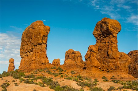 Beautiful red sandstone formations in the Arches National Park, Utah, United States of America, North America Stock Photo - Premium Royalty-Free, Code: 6119-07943965