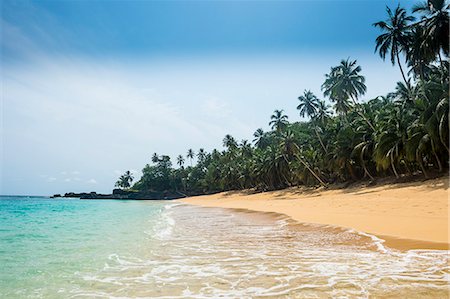 shoreline - Remote tropical beach on the UNESCO Biosphere Reserve, Principe, Sao Tome and Principe, Atlantic Ocean, Africa Stock Photo - Premium Royalty-Free, Code: 6119-08081185