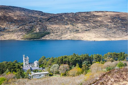 defensive - Glenveagh castle on lake Lough Beagh in the Glenveagh National Park, County Donegal, Ulster, Republic of Ireland, Europe Stock Photo - Premium Royalty-Free, Code: 6119-08170221
