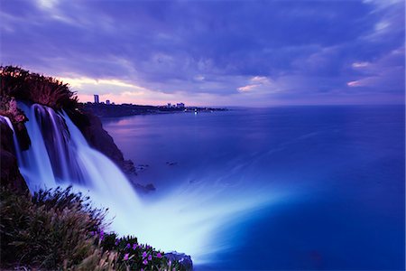 purple scenic - Duden Kiyi Selalesi Waterfall falling directly into the sea, Antalya, Pamphylia, Turquoise Coast, Mediterranean Region, Anatolia, Turkey, Asia Minor Eurasia Stock Photo - Premium Royalty-Free, Code: 6119-08242934