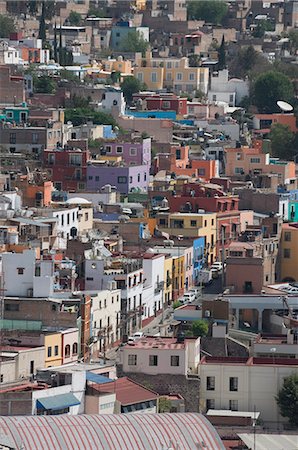 Colourful buildings, Guanajuato, Guanajuato State, Mexico, North America Stock Photo - Premium Royalty-Free, Code: 6119-08266885