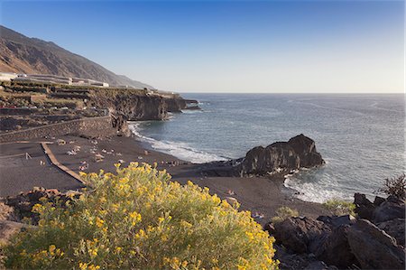Playa de Charco Verde, Puerto Naos, La Palma, Canary Islands, Spain, Europe Foto de stock - Sin royalties Premium, Código: 6119-08541908