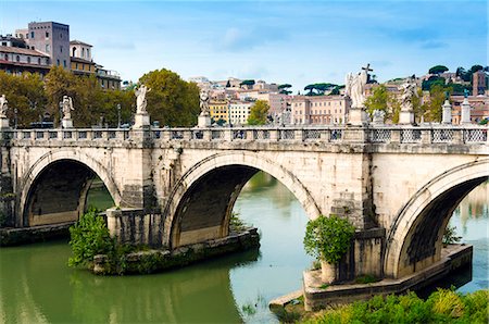 rome - Ponte Sant'Angelo, river Tiber, Unesco World Heritage Site, Rome, Latium, Italy, Europe Stock Photo - Premium Royalty-Free, Code: 6119-08542005