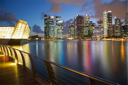 simsearch:6119-07443725,k - Skyline across Marina bay, Singapore, Southeast Asia Stock Photo - Premium Royalty-Free, Code: 6119-08542028