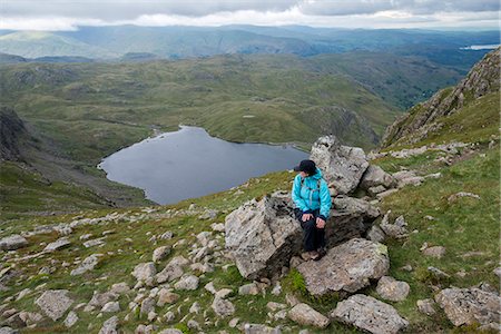simsearch:841-07590500,k - Looking down on Stickle Tarn near Great Langdale in the Lake District, Cumbria, England, United Kingdom, Europe Stock Photo - Premium Royalty-Free, Code: 6119-08797414