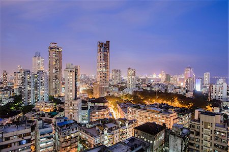 General view of the skyline of central Mumbai (Bombay), Maharashtra, India, Asia Stock Photo - Premium Royalty-Free, Code: 6119-08724939