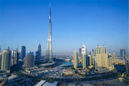 simsearch:6119-07541502,k - Burj Khalifa and surrounding Downtown skyscrapers, Dubai, United Arab Emirates, Middle East Stock Photo - Premium Royalty-Free, Code: 6119-08725022