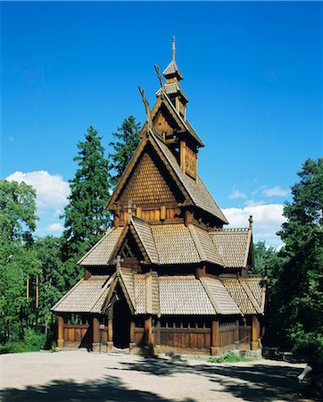 simsearch:400-04015133,k - Stave church, Folk Museum, Bygdoy, Oslo, Norway, Scandinavia, Europe Stock Photo - Premium Royalty-Free, Code: 6119-08739942